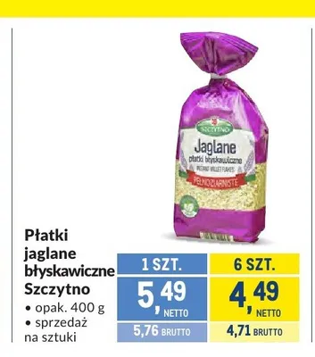 Płatki jaglane błyskawiczne Szczytno promocja w Makro