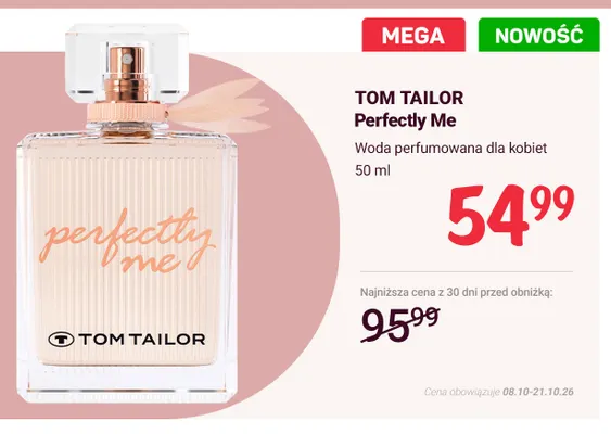 Woda perfumowana dla kobiet Perfectly Me Tom Tailor promocja w Rossmann