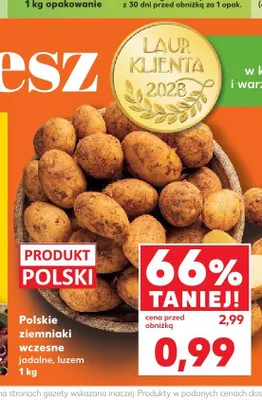 Ziemniaki wczesne jadalne polskie promocja w Kaufland