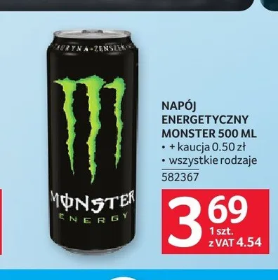 Napój energetyczny Monster Energy promocja w Selgros