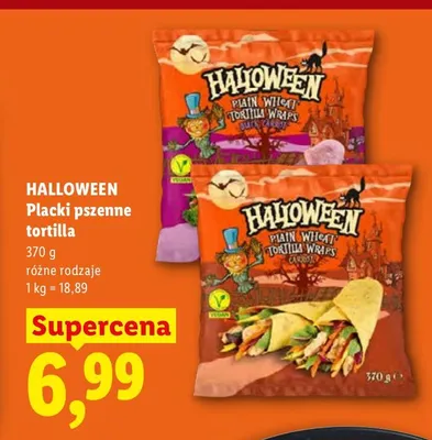 Placki pszenne tortilla Halloween promocja w Lidl
