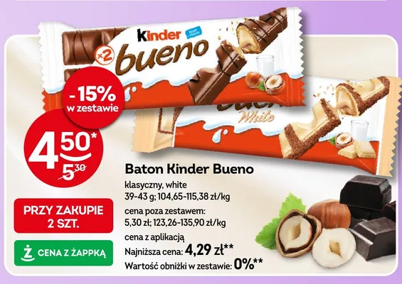 Baton Kinder Bueno klasyczny promocja w Żabka