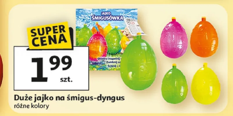 Duże jajko na śmigus-dyngus, różne kolory promocja w Auchan