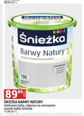 Farba lateksowa Śnieżka Barwy Natury promocja w Merkury Market
