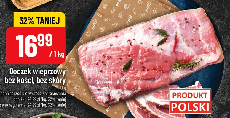 Boczek wieprzowy bez kości bez skóry promocja w POLOmarket