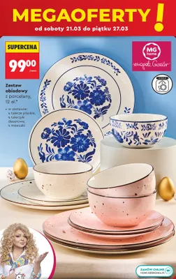 Zestaw obiadowy z porcelany, 12 el. promocja w Biedronka
