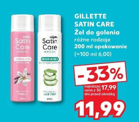 Żel do golenia Satin Care różne rodzaje promocja w Kaufland