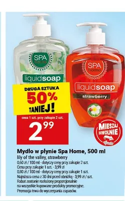 Mydło w płynie Spa Home strawberry promocja w Twój Market