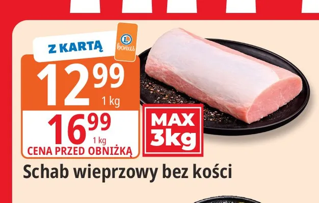 Schab wieprzowy bez kości promocja w Leclerc