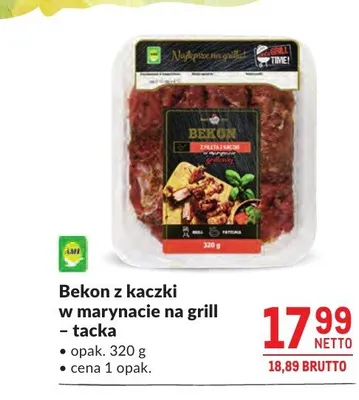 Bekon z kaczki w marynacie na grill AMI - tacka promocja w Makro