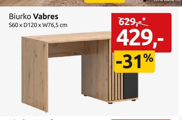 Biurko Vabres S60xD120xW76,5cm promocja w Black Red White