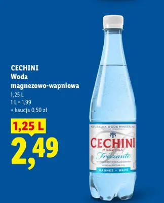 Woda magnezowo-wapniowa Cechini Frizzante promocja w Lidl