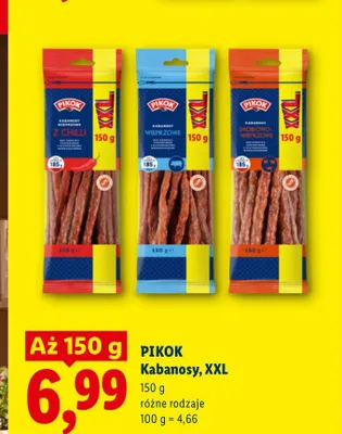 Kabanosy wieprzowe z chilli Pikok XXL promocja w Lidl