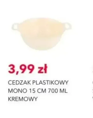 Cedzak plastikowy Mono 15 cm 700 ml kremowy promocja w Nela