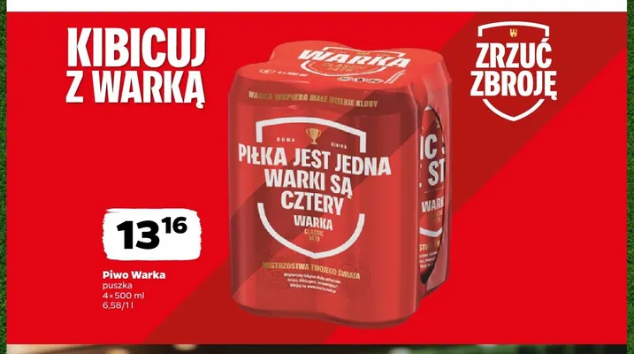 Piwo Warka 4-pak 500 ml promocja w Netto