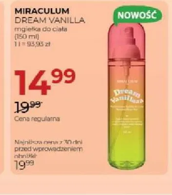 Mgiełka do ciała Miraculum Dream Vanilla promocja w Drogerie Jawa
