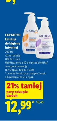 Emulsja do higieny intymnej Lactacyd Femina promocja w Lidl