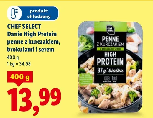 Danie High Protein penne z kurczakiem, brokułami i serem promocja w Lidl