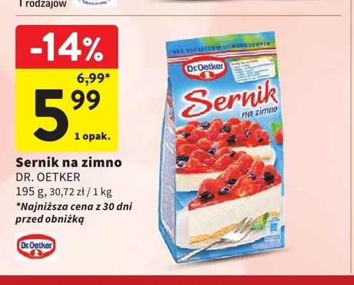 Sernik na zimno Dr. Oetker promocja w Intermarche
