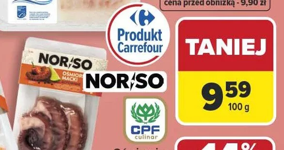 Ośmiornica gotowana, trio owoców morza macki, trio promocja w Carrefour