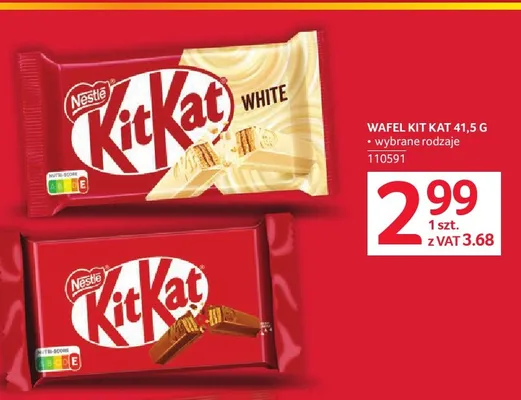 Wafel KitKat White promocja w Selgros