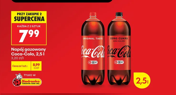 Napój gazowany Coca-Cola Original Taste promocja w Biedronka