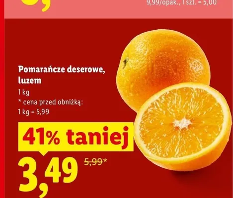 Pomarańcze deserowe luzem promocja w Lidl