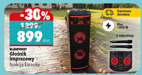 Głośnik imprezowy funkcja karaoke promocja w Biedronka