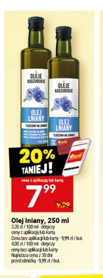 Olej lniany Oleje Kaszubskie promocja w Twój Market