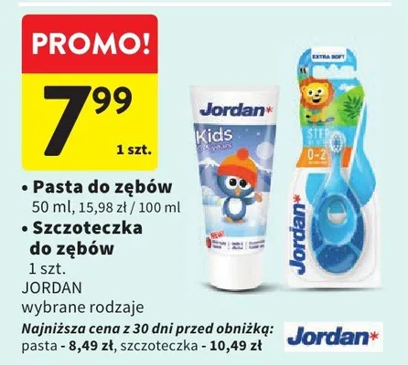 Pasta do zębów Jordan Kids promocja w Intermarche