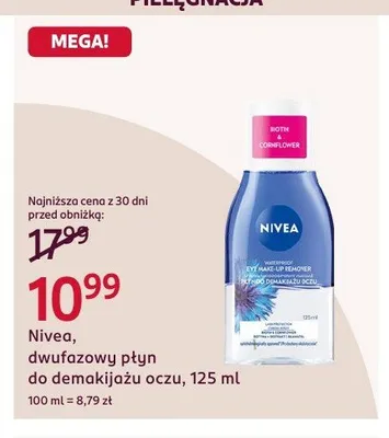 Dwufazowy płyn do demakijażu oczu Nivea promocja w Rossmann