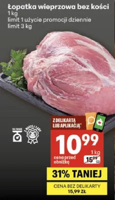 Łopatka wieprzowa bez kości promocja w Delikatesy Centrum