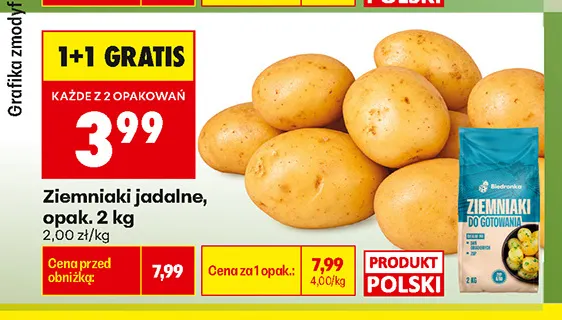 Ziemniaki jadalne promocja w Biedronka