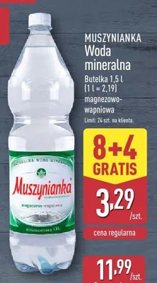 Woda mineralna Muszynianka magnezowo-wapniowa promocja w Aldi
