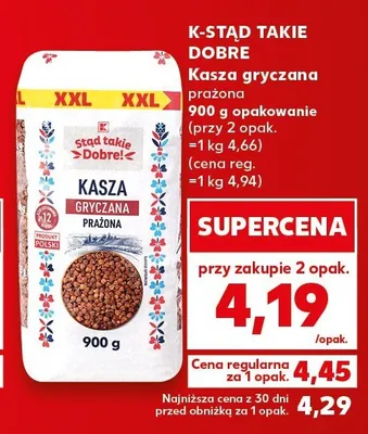 Kasza gryczana prażona K-STĄD TAKIE DOBRE promocja w Kaufland