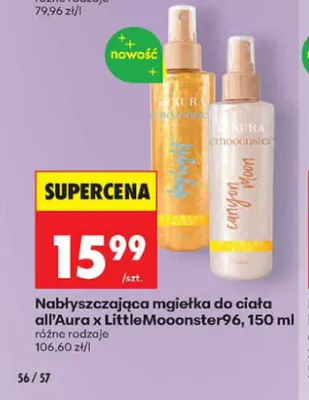 Nabłyszczająca mgiełka do ciała all'Aura x LittleMooonster96 promocja w Biedronka