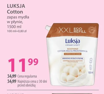 Zapas mydła w płynie Cotton Luksja promocja w Hebe