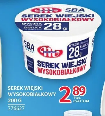 Serek wiejski wysokobiałkowy Mlekovita promocja w Selgros