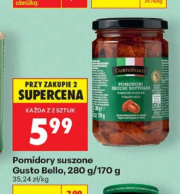 Pomidory suszone Gusto Bello promocja w Biedronka