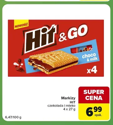 Markizy Hit czekolada i mleko 4-pak promocja w Carrefour Express