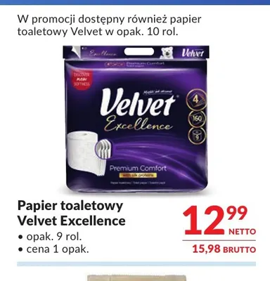 Papier toaletowy Velvet Excellence 9-pak promocja w Makro