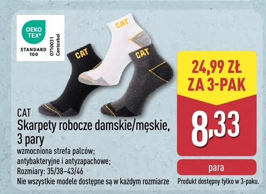 Skarpety robocze damskie/męskie, 3 pary promocja w Aldi