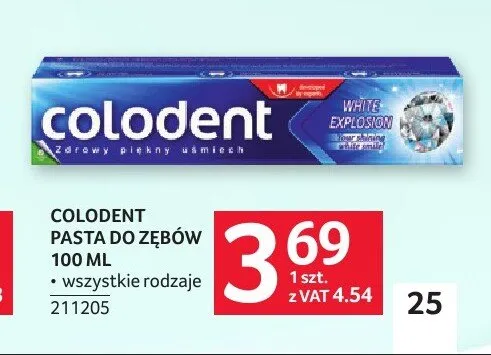 Pasta do zębów Colodent White Explosion promocja w Selgros