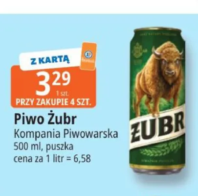 Piwo Żubr 500ml promocja w Leclerc