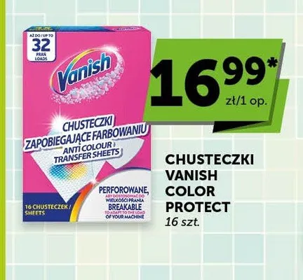Chusteczki zapobiegające farbowaniu Vanish Color Protect promocja w Groszek