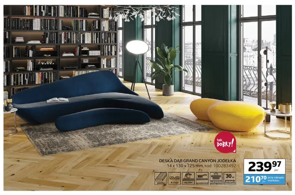 Deska dąb Grand Canyon jodełka 14x130x725 mm Barlinek promocja w Komfort