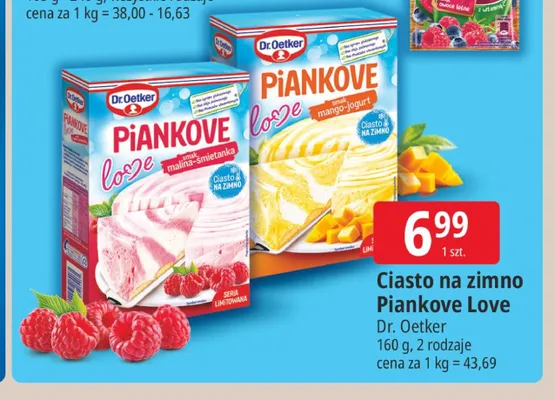 Ciasto na zimno Piankove Love mango-jogurt promocja w Leclerc