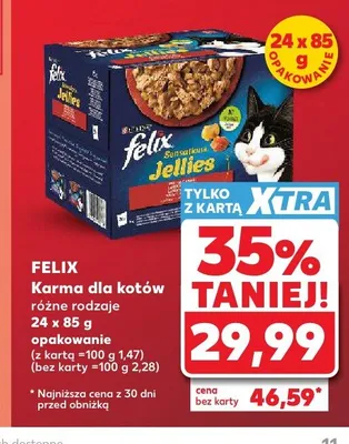 Karma dla kotów Sensations Jellies Felix 24-pak 85g promocja w Kaufland