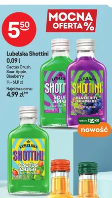 Likier Lubelska Shottini Sour Apple promocja w Żabka