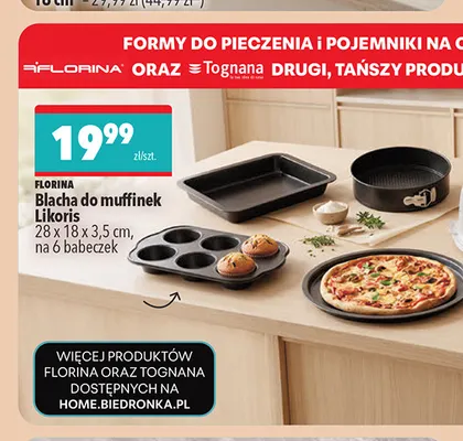 Blacha do muffinek Likoris 28x18x3,5 cm na 6 babeczek Florina promocja w Biedronka